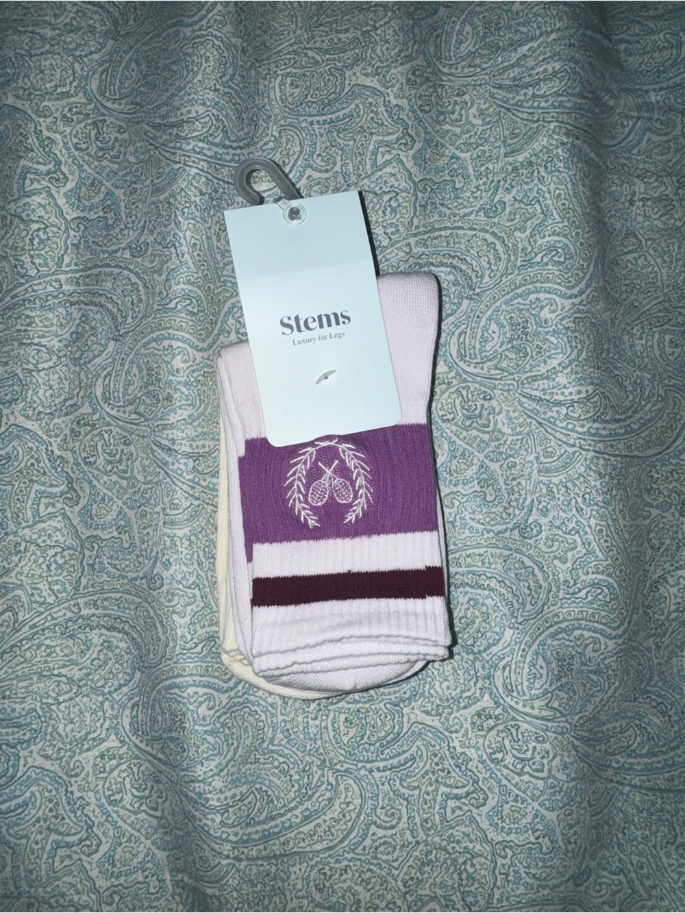 Stems Mauve Club Crew Socks 2Pk - NWT